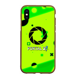 Чехол iPhone XS Max матовый Portal 2 geometry steel, цвет: 3D-коричневый