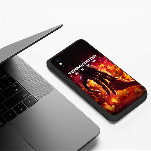 Чехол iPhone XS Max матовый Терминатор зеро постер / 3D-Черный – фото 3