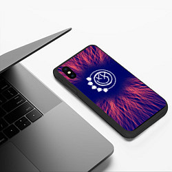 Чехол iPhone XS Max матовый Blink 182 red energy, цвет: 3D-черный — фото 2