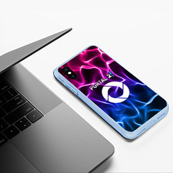 Чехол iPhone XS Max матовый Portal неоновые волны, цвет: 3D-голубой — фото 2