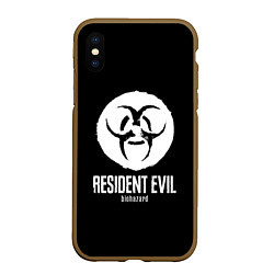 Чехол iPhone XS Max матовый Resident Evil umbrella corp logo, цвет: 3D-коричневый