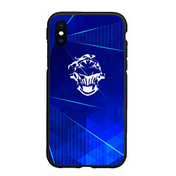 Чехол iPhone XS Max матовый Goblin Slayer blue poly, цвет: 3D-черный