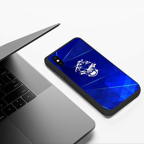 Чехол iPhone XS Max матовый Goblin Slayer blue poly / 3D-Черный – фото 3