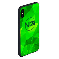 Чехол iPhone XS Max матовый Mass Effect green poly, цвет: 3D-черный — фото 2