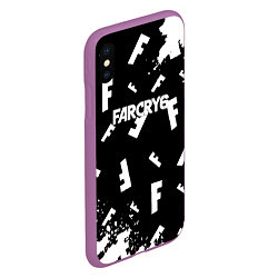 Чехол iPhone XS Max матовый FC6 logo pattern, цвет: 3D-фиолетовый — фото 2