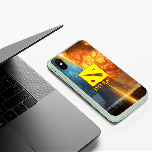 Чехол iPhone XS Max матовый DOTA 2 лес эльфов / 3D-Салатовый – фото 3