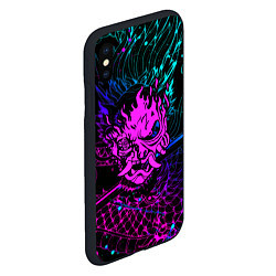 Чехол iPhone XS Max матовый Cyberpunk 2077 dragon neon, цвет: 3D-черный — фото 2