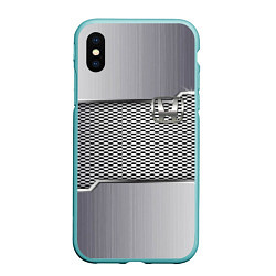 Чехол iPhone XS Max матовый Honda metal steel, цвет: 3D-мятный