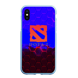 Чехол iPhone XS Max матовый Dota 2 броня текстура, цвет: 3D-голубой