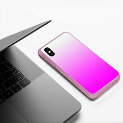 Чехол iPhone XS Max матовый Gradient color pink, цвет: 3D-розовый — фото 2