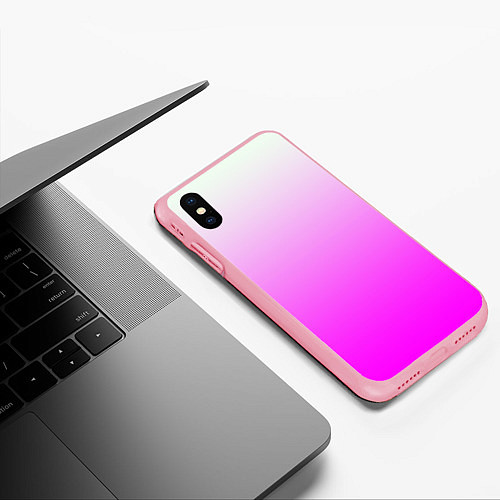 Чехол iPhone XS Max матовый Gradient color pink / 3D-Баблгам – фото 3