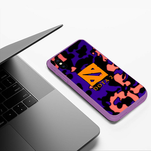 Чехол iPhone XS Max матовый DOTA 2 камуфляж / 3D-Фиолетовый – фото 3