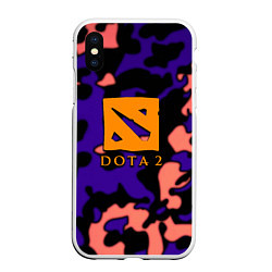 Чехол iPhone XS Max матовый DOTA 2 камуфляж, цвет: 3D-белый