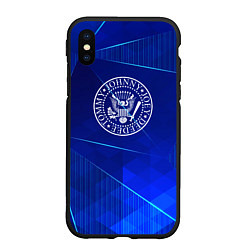 Чехол iPhone XS Max матовый Ramones blue poly, цвет: 3D-черный