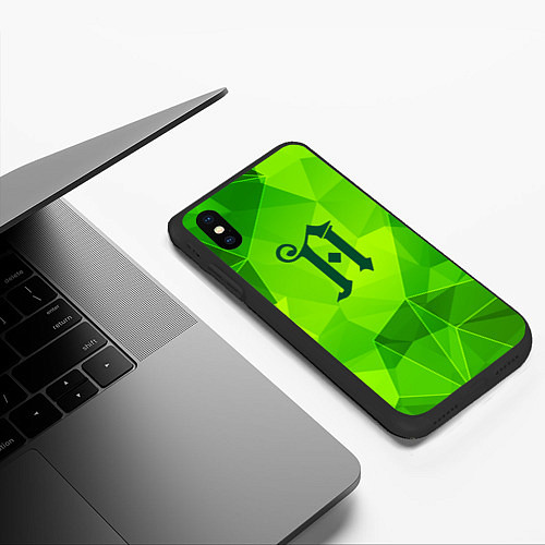 Чехол iPhone XS Max матовый Architects green poly / 3D-Черный – фото 3