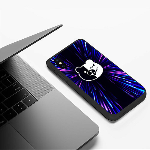 Чехол iPhone XS Max матовый Danganronpa neon energy / 3D-Черный – фото 3