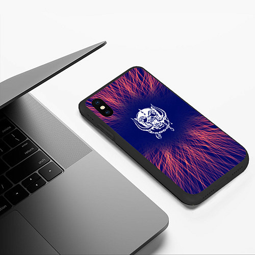 Чехол iPhone XS Max матовый Motorhead red energy / 3D-Черный – фото 3