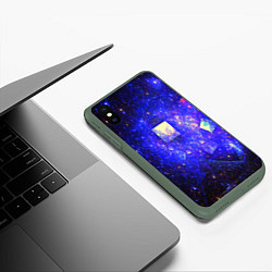 Чехол iPhone XS Max матовый Космическая абстракция звезды, цвет: 3D-темно-зеленый — фото 2