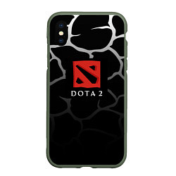 Чехол iPhone XS Max матовый DOTA2 земля, цвет: 3D-темно-зеленый