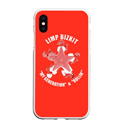 Чехол iPhone XS Max матовый Limp Bizkit my generation rollin, цвет: 3D-белый