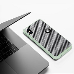 Чехол iPhone XS Max матовый BMW carbon steel auto, цвет: 3D-салатовый — фото 2