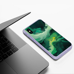 Чехол iPhone XS Max матовый Изумрудные волны, цвет: 3D-светло-сиреневый — фото 2