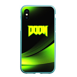 Чехол iPhone XS Max матовый Doom абстракция кислотная, цвет: 3D-мятный