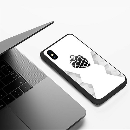 Чехол iPhone XS Max матовый Green Day white poly / 3D-Черный – фото 3