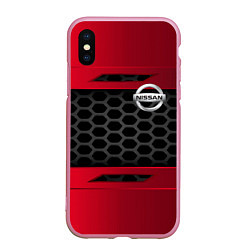 Чехол iPhone XS Max матовый Nissan auto steel, цвет: 3D-розовый