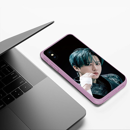 Чехол iPhone XS Max матовый Stray Kids Changbin Giant concept / 3D-Сиреневый – фото 3