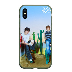 Чехол iPhone XS Max матовый ATE Stray Kids Bang Chan I N Lee Know Changbin, цвет: 3D-темно-зеленый