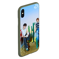 Чехол iPhone XS Max матовый ATE Stray Kids Bang Chan I N Lee Know Changbin, цвет: 3D-темно-зеленый — фото 2