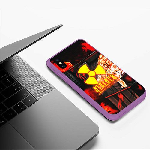 Чехол iPhone XS Max матовый Stalker howl / 3D-Фиолетовый – фото 3