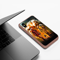 Чехол iPhone XS Max матовый Дэдпул и Росомаха - Догпуля, цвет: 3D-коричневый — фото 2