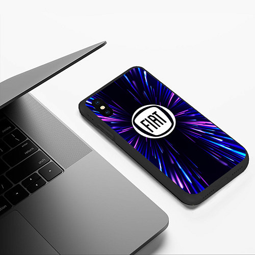 Чехол iPhone XS Max матовый Fiat neon energy / 3D-Черный – фото 3