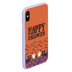 Чехол iPhone XS Max матовый Happy Halloween pattern, цвет: 3D-светло-сиреневый — фото 2