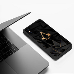 Чехол iPhone XS Max матовый Assassins Creed golden poly, цвет: 3D-черный — фото 2