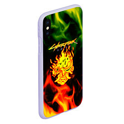 Чехол iPhone XS Max матовый Cyberpunk 2077 fere steel, цвет: 3D-светло-сиреневый — фото 2