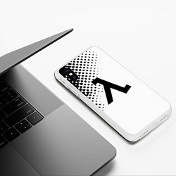 Чехол iPhone XS Max матовый Half-life pattern black, цвет: 3D-белый — фото 2