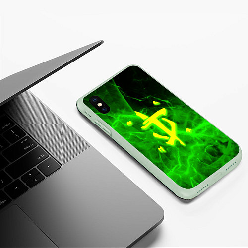 Чехол iPhone XS Max матовый Doom storm green / 3D-Салатовый – фото 3