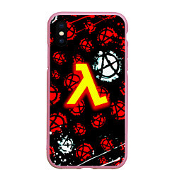 Чехол iPhone XS Max матовый Half life anarhy, цвет: 3D-розовый