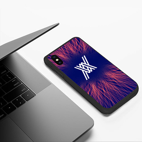 Чехол iPhone XS Max матовый Darling in the FranXX red energy / 3D-Черный – фото 3