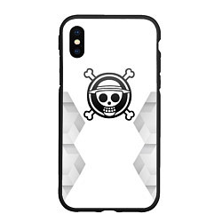 Чехол iPhone XS Max матовый One Piece white poly, цвет: 3D-черный