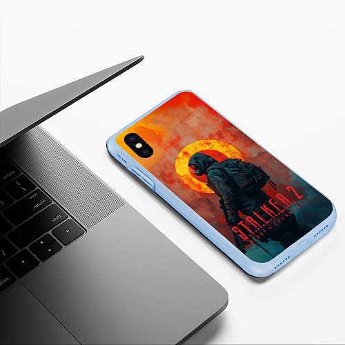 Чехол iPhone XS Max матовый Stalker 2 poster art / 3D-Голубой – фото 3