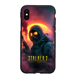 Чехол iPhone XS Max матовый Stalker 2 радиоактивный фон, цвет: 3D-черный