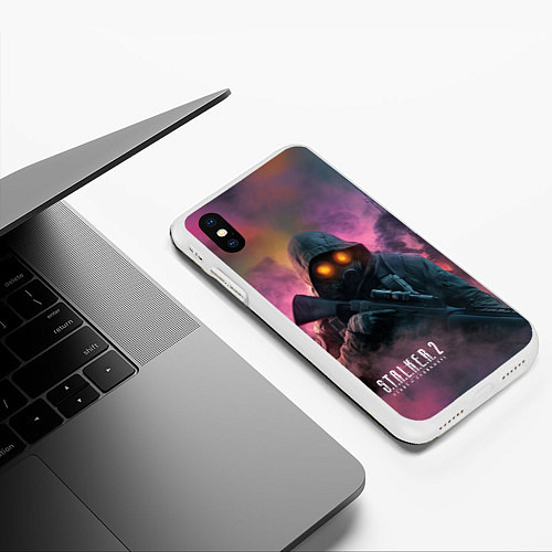 Чехол iPhone XS Max матовый Stalker 2 радиоактивный дым / 3D-Белый – фото 3