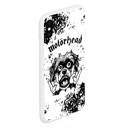 Чехол iPhone XS Max матовый Motorhead - рок пес, цвет: 3D-белый — фото 2