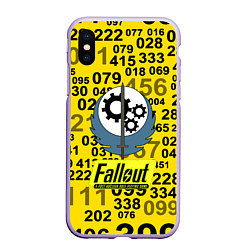 Чехол iPhone XS Max матовый Fallout pattern symbol, цвет: 3D-светло-сиреневый