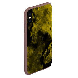 Чехол iPhone XS Max матовый Жёлтый дым в огне, цвет: 3D-коричневый — фото 2