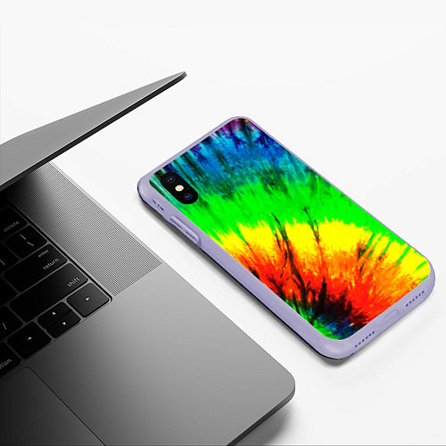 Чехол iPhone XS Max матовый Краски ти дай / 3D-Светло-сиреневый – фото 3